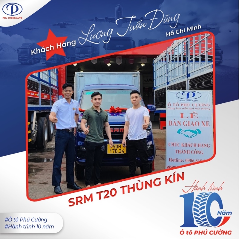 Khách hàng Lương Tuấn Đăng ở Hồ Chí Minh mua xe SRM T20 thùng kín 