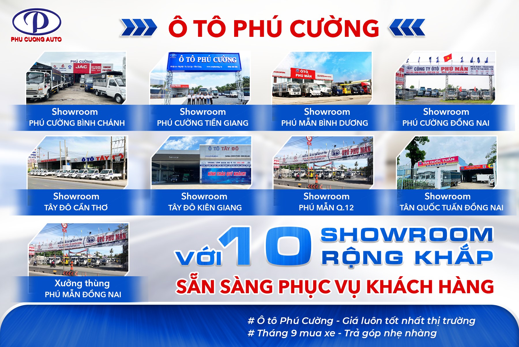 Ô tô Phú Cường với hệ thống 11 showroom trải dài tại miền Nam