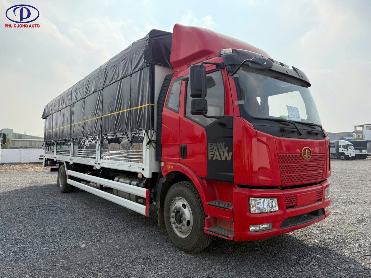 xe tải faw j6l thùng bạt bửng nâng