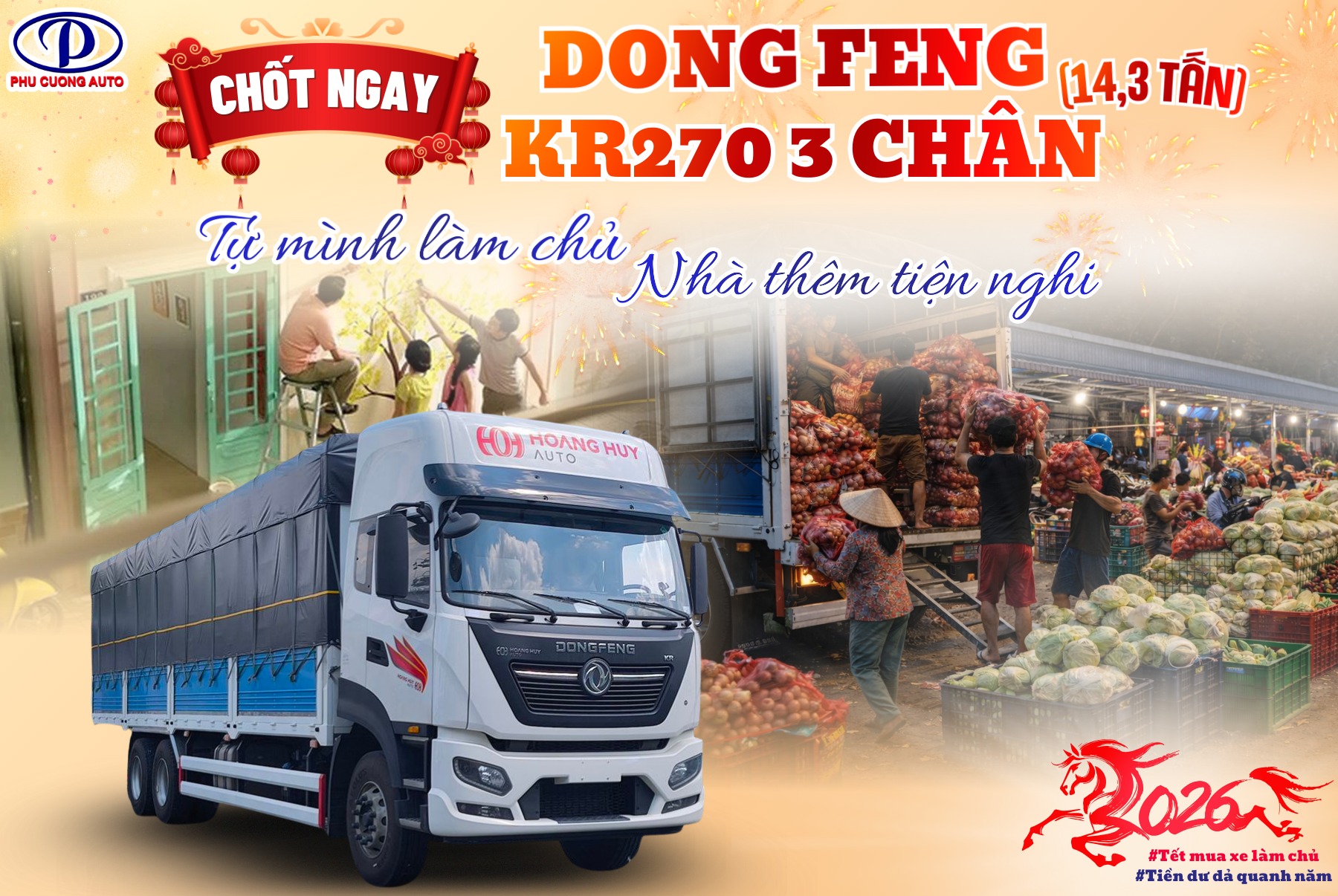 Xe Dongfeng KR270 3 chân được nhiều khách hàng lựa chọn chở hàng nặng, chuyến dài