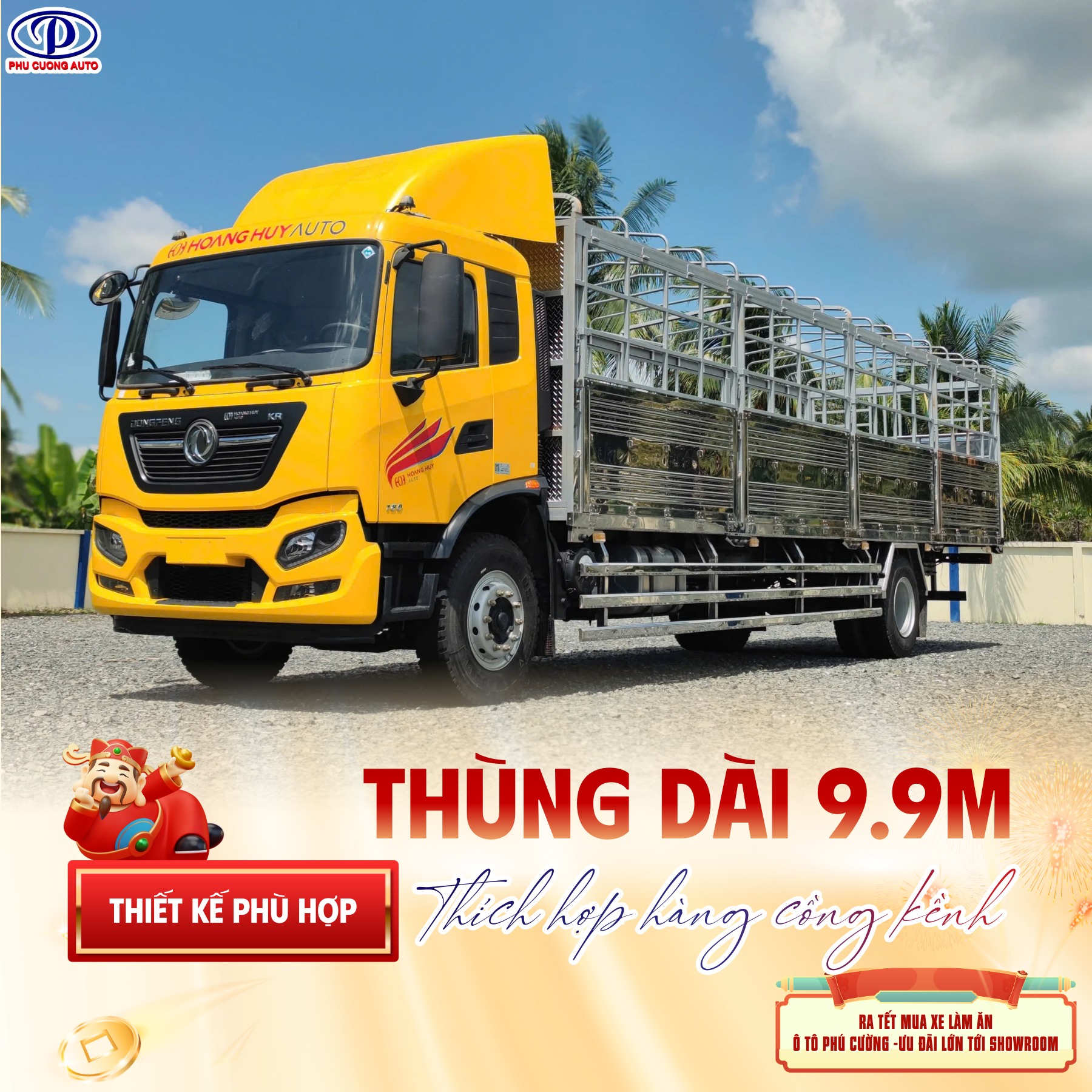 Dongfeng KR180 thùng 9.9m Dongfeng KR180 thùng 9.9m được nhiều doanh nghiệp sử dụng vận chuyển hàng cồng kềnh