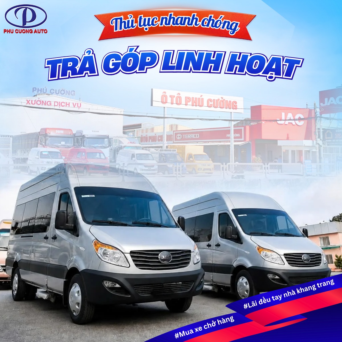 Xe Jac 16 chỗ có mức trả góp nhẹ nhàng tại Ô tô Phú Cường Ô tô Phú Cường có sẵn xe Jac 16 chỗ cùng chính sách trả góp tối ưu