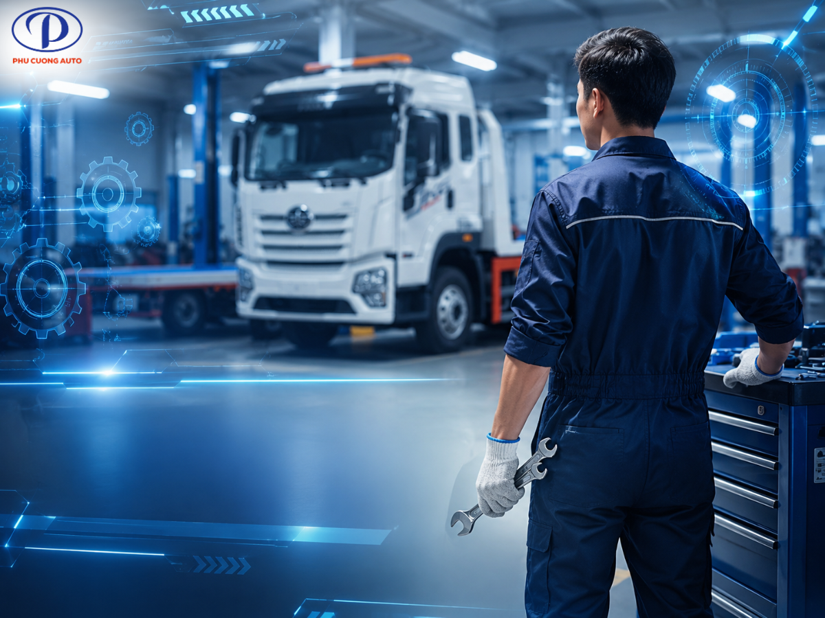bảo dưỡng xe kéo chở xe faw jk6