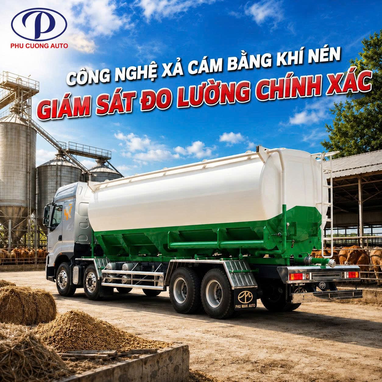 công nghệ xe bồn chở cám thổi chenglong