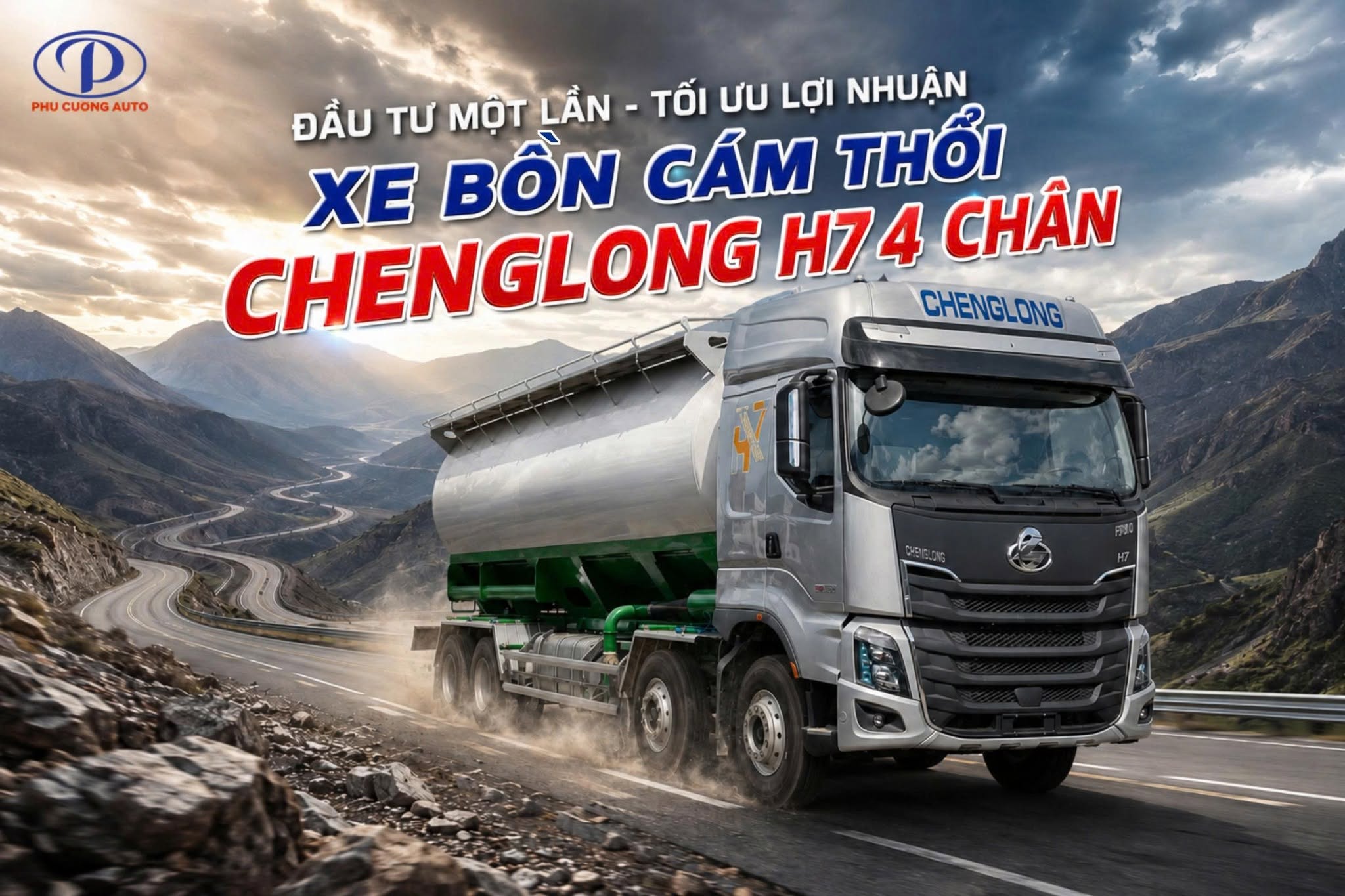 xe bồn chở cám dạng thổi khí nén