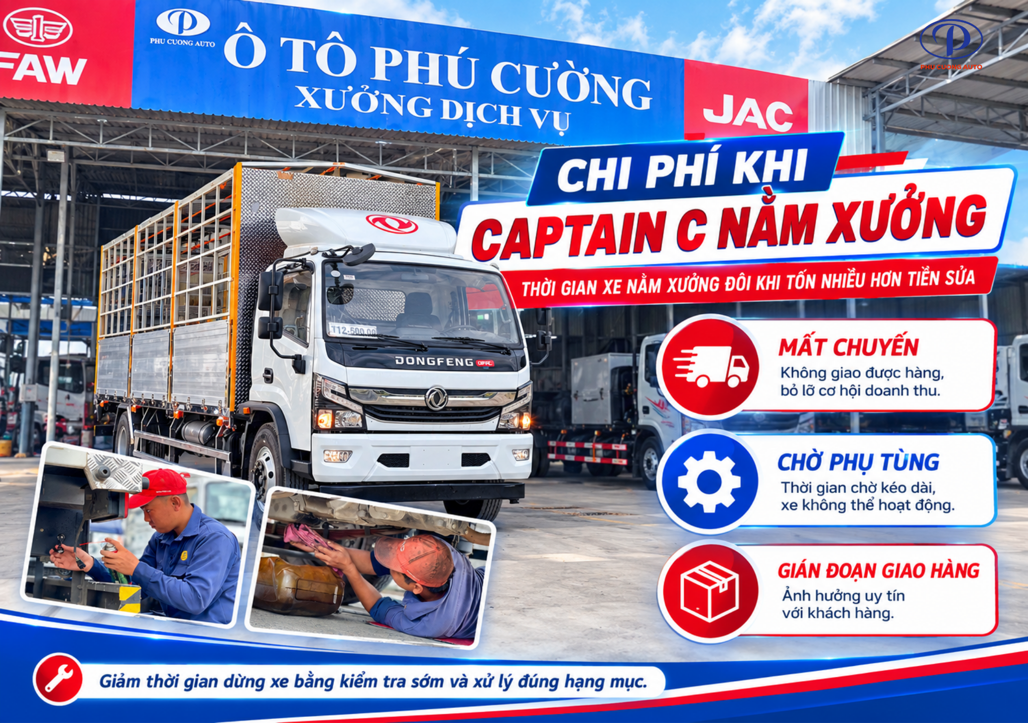 sửa chữa thùng Dongfeng Captain C