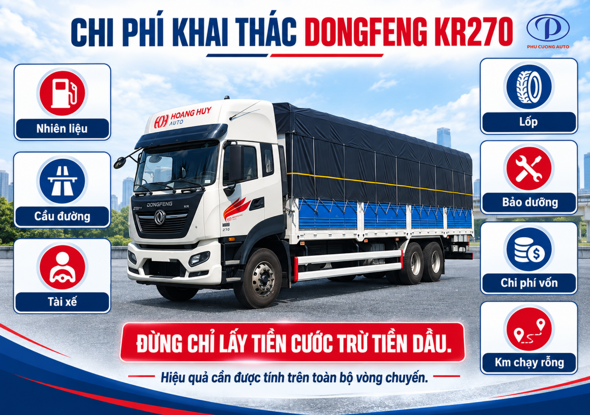 chi phí vận hành Dongfeng KR270