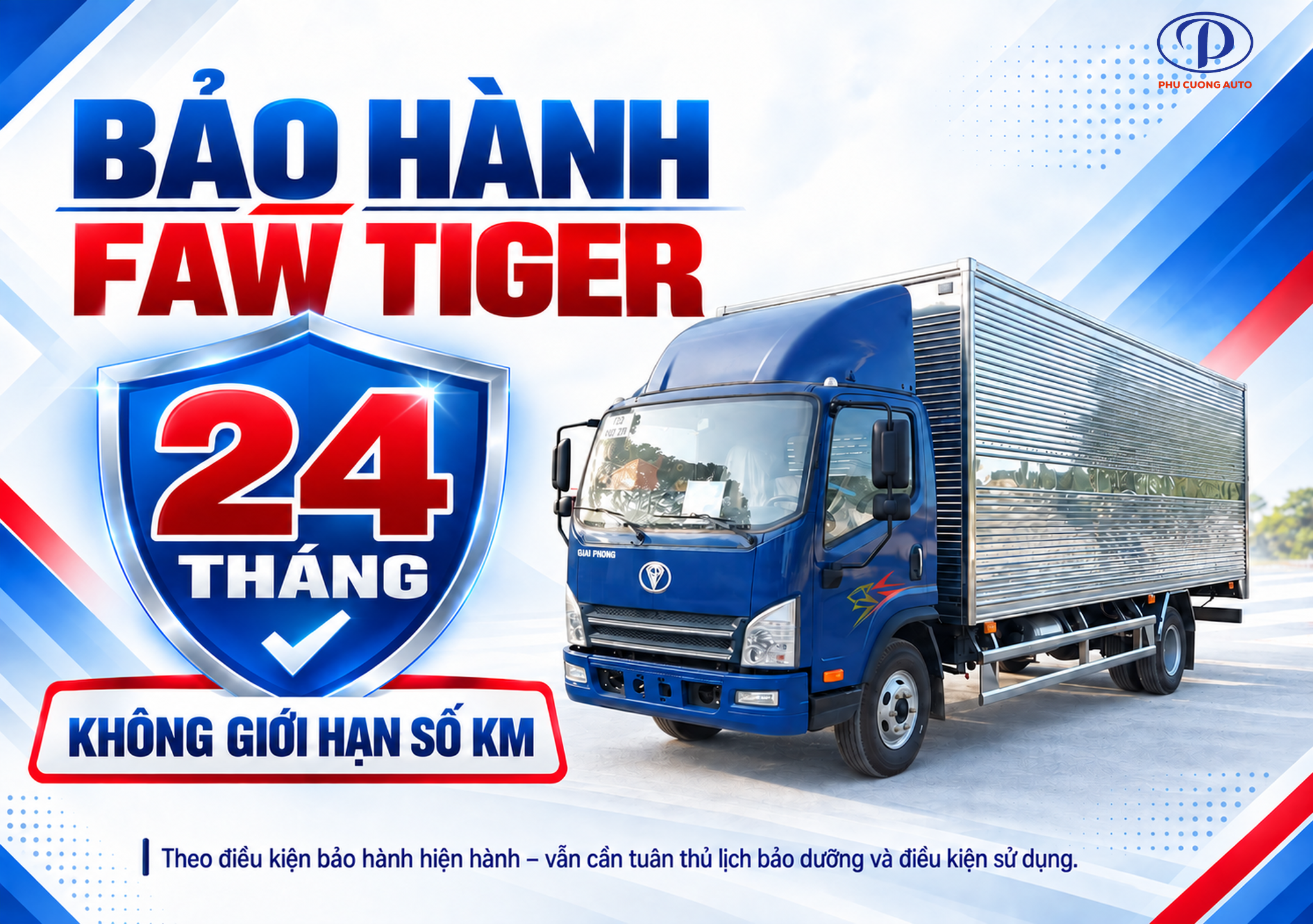 bảo hành FAW Tiger 24 tháng
