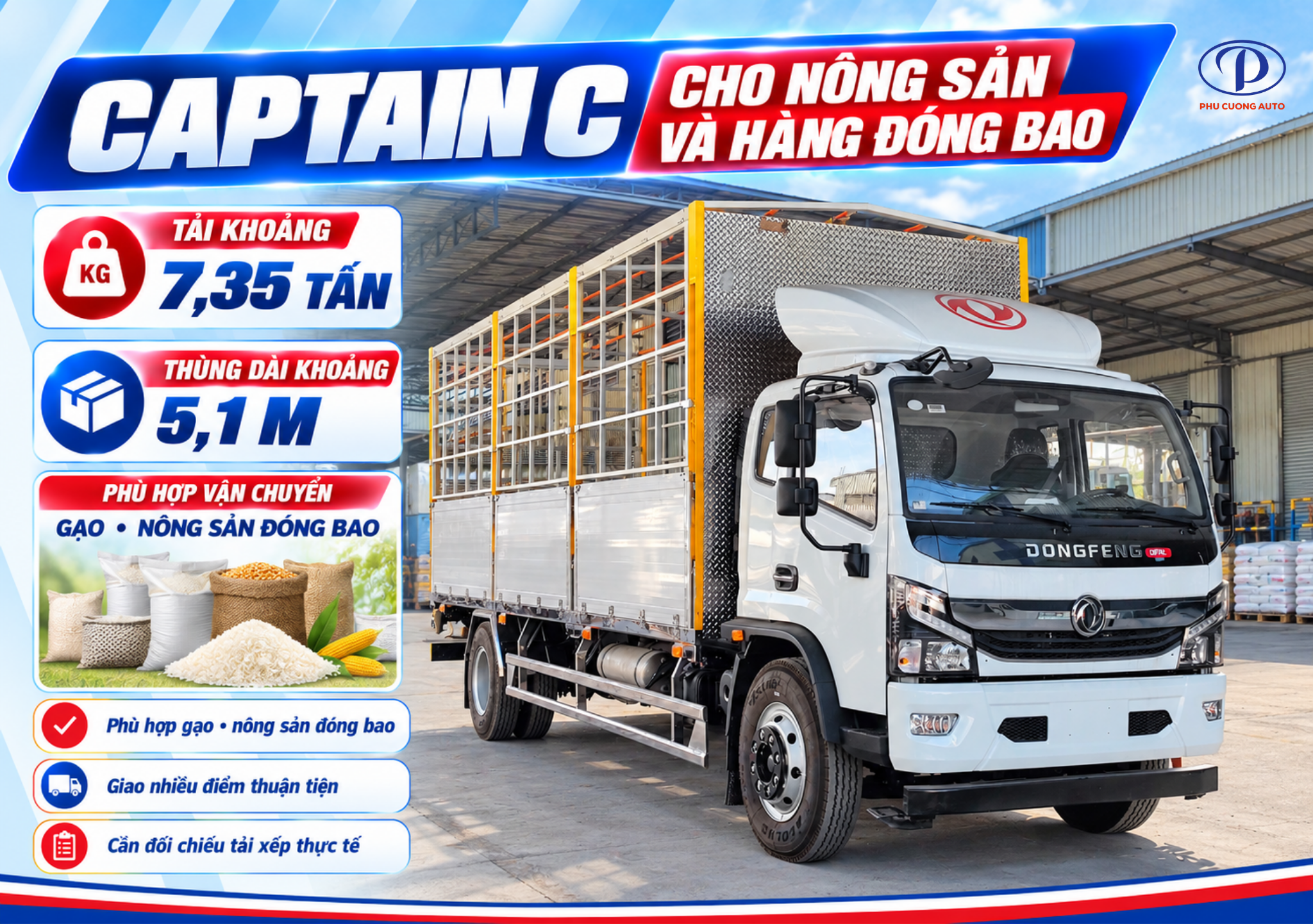 Captain C bửng nhôm chở nông sản