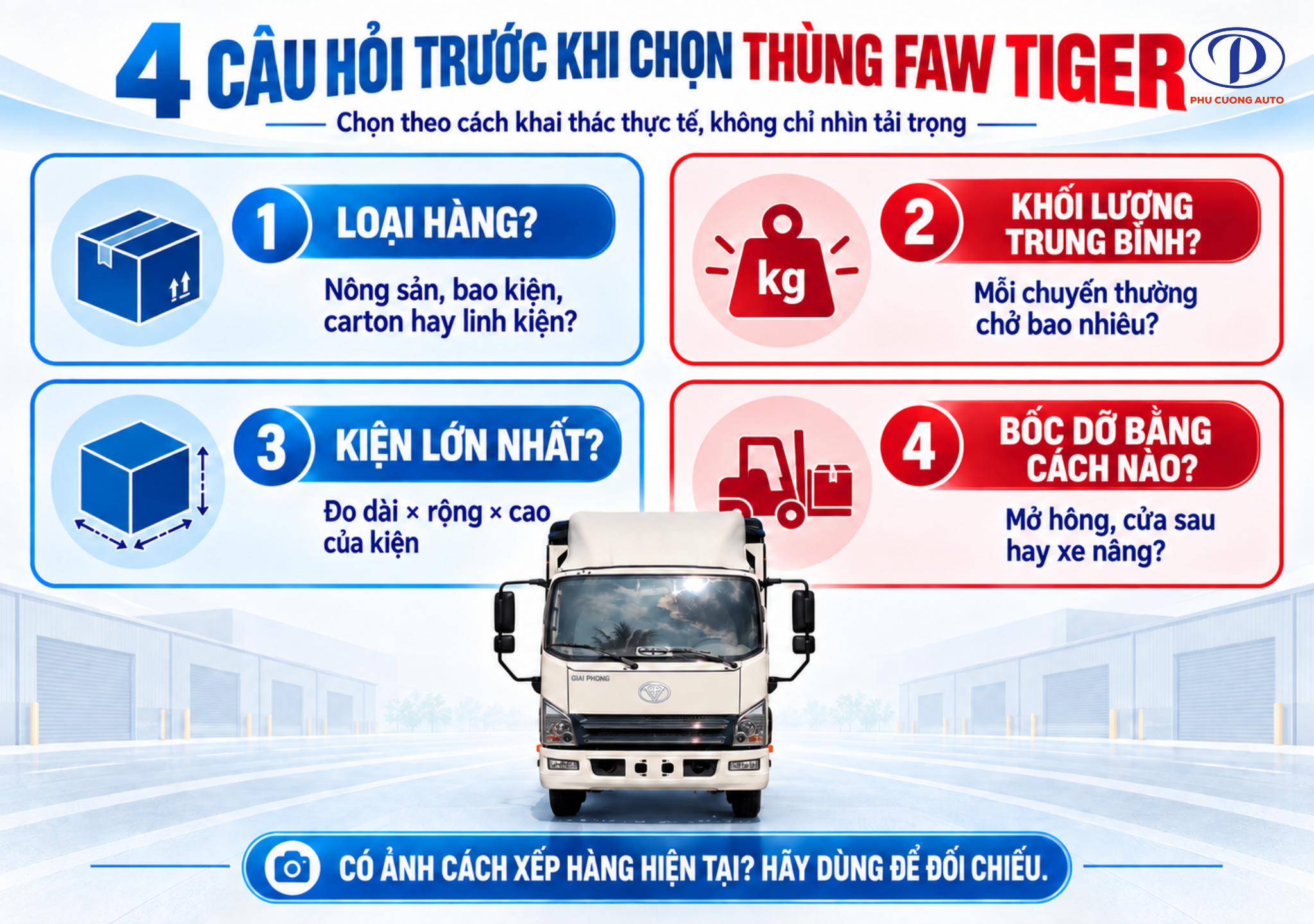 cách chọn thùng FAW Tiger