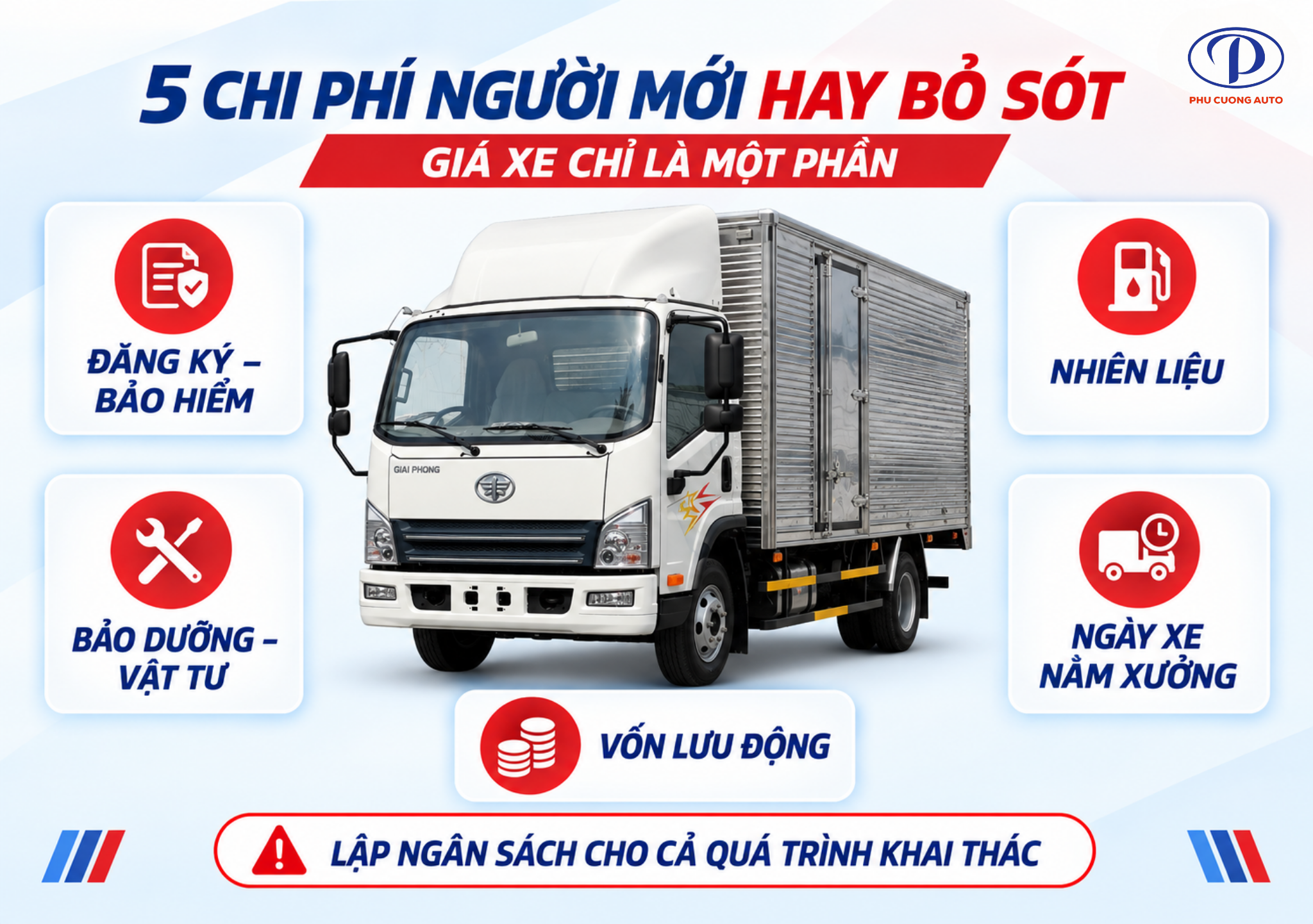 chi phí nuôi xe tải người mới