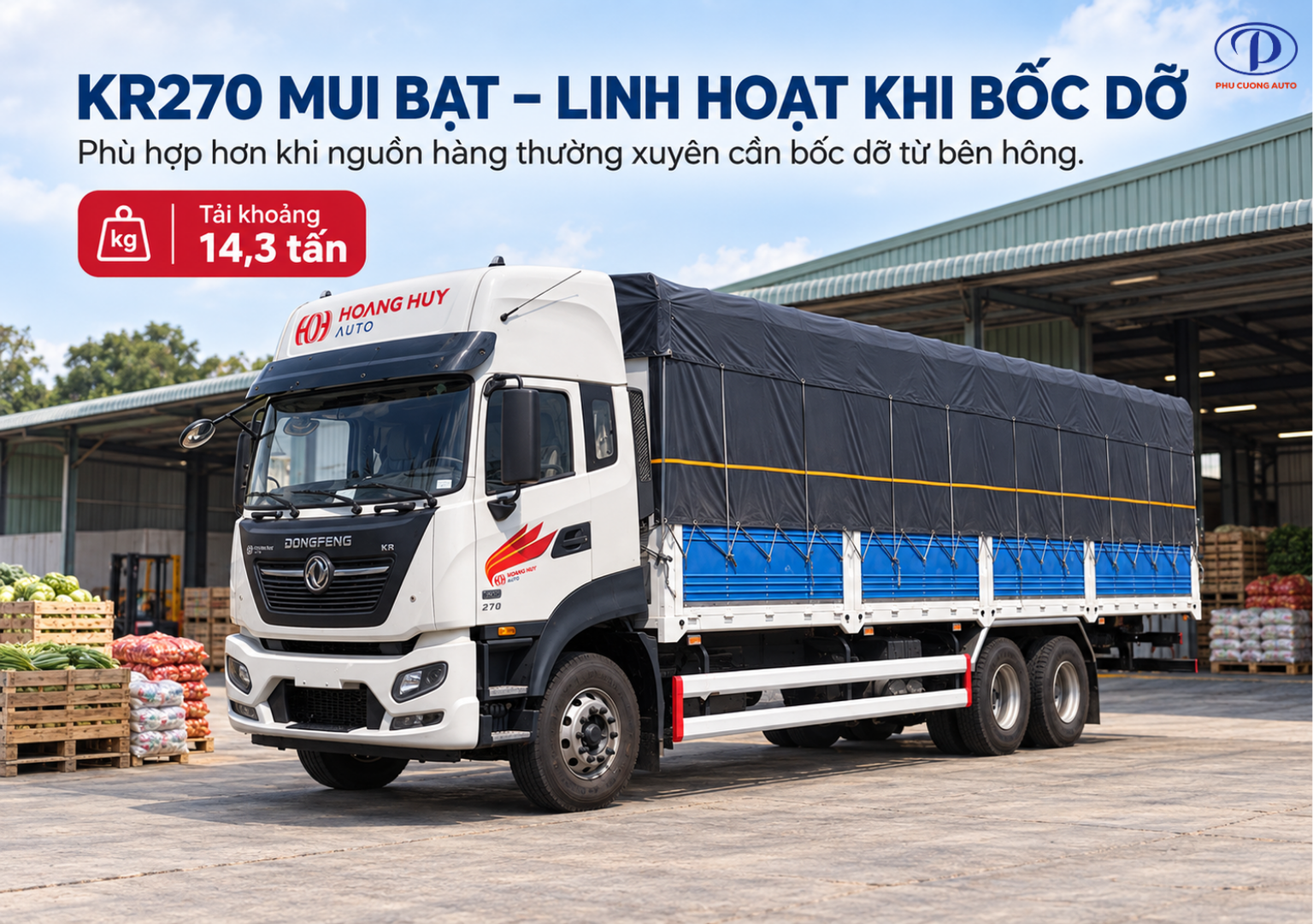 Dongfeng KR270 mui bạt chở nông sản