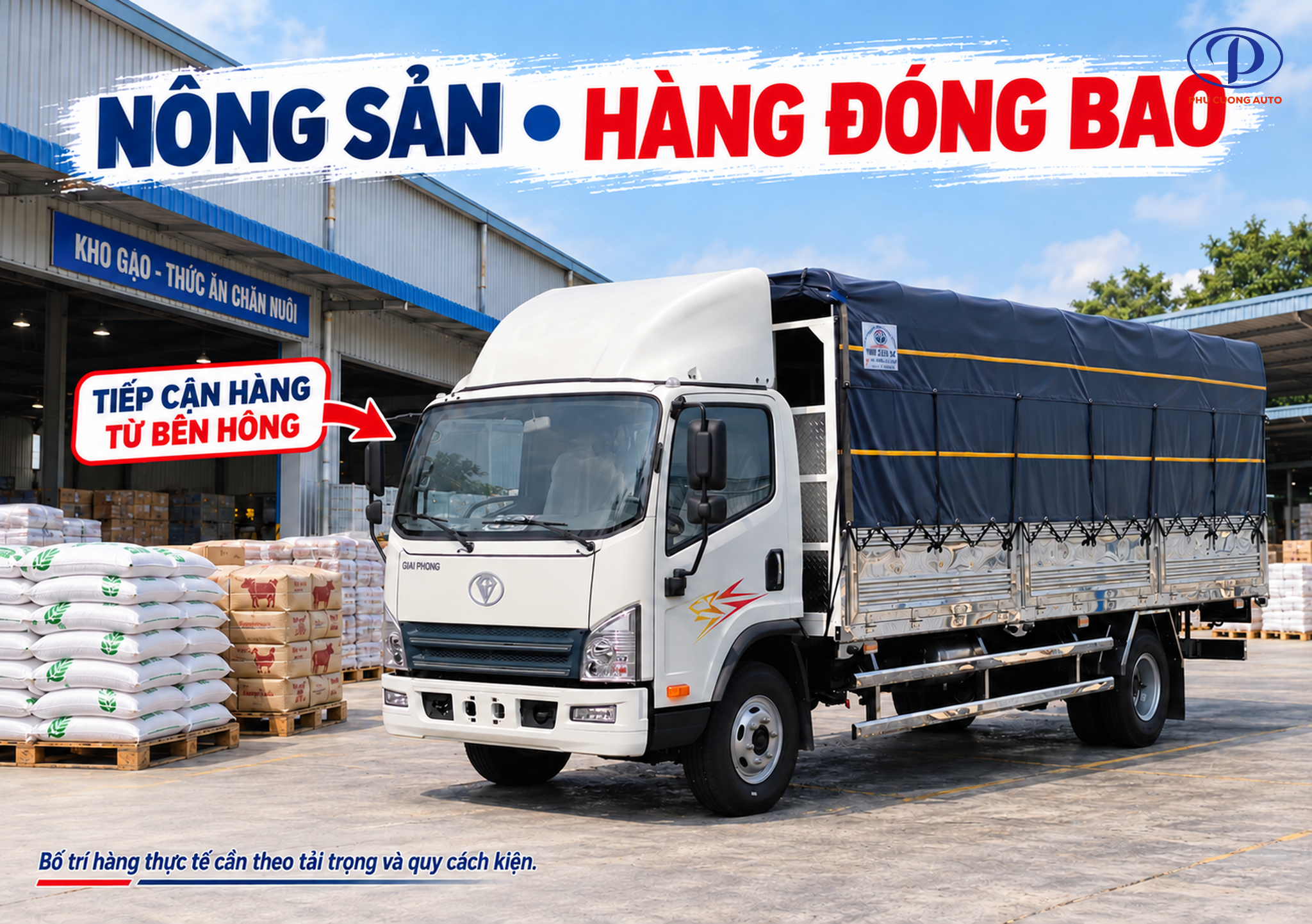 FAW Tiger chở nông sản đóng bao