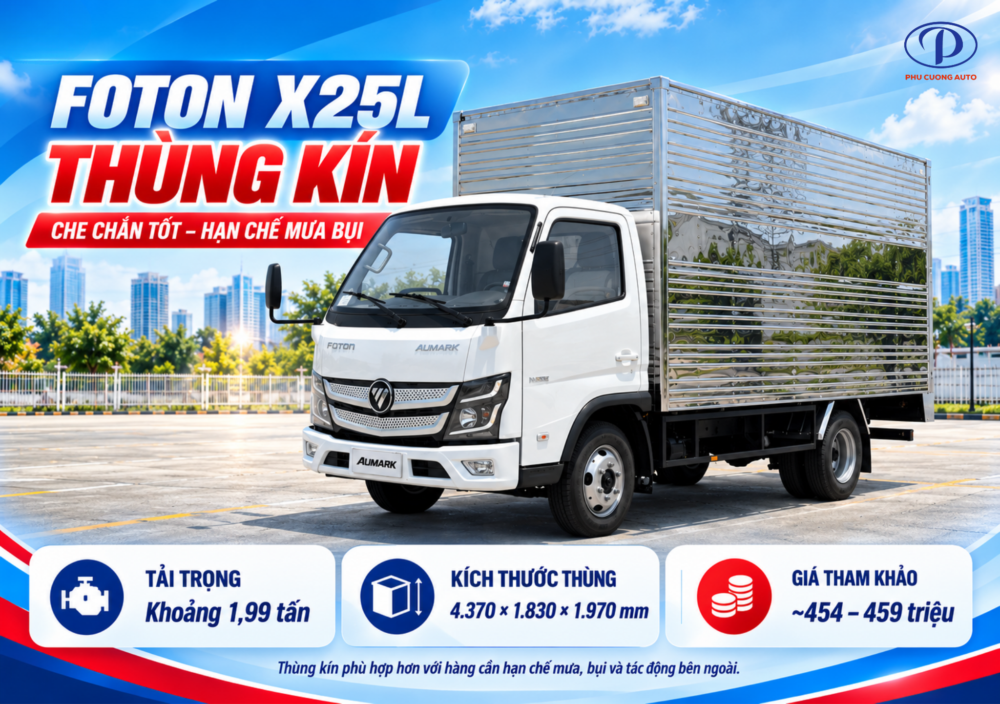 Foton X25L thùng kín