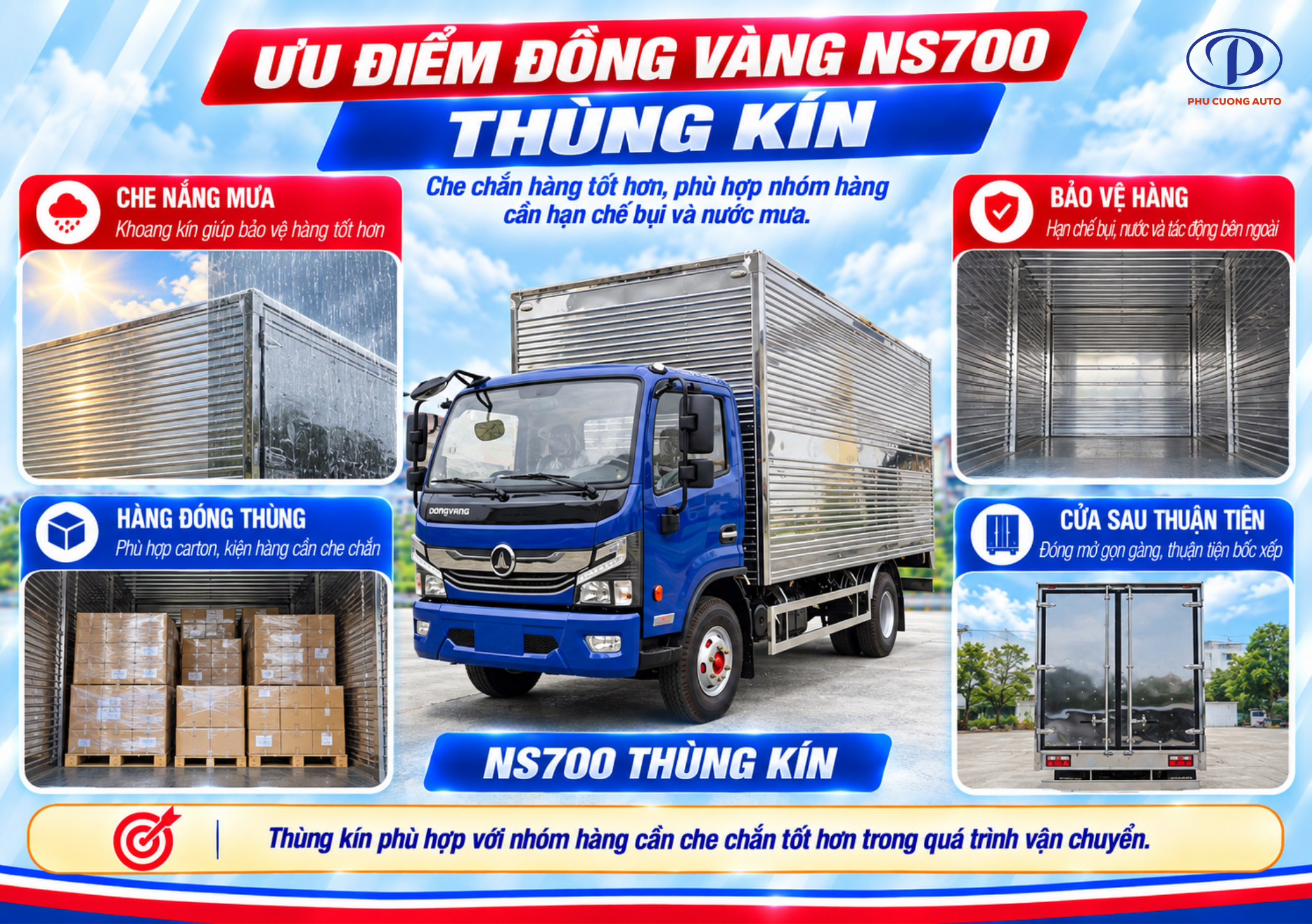 Đồng Vàng NS700 thùng kín