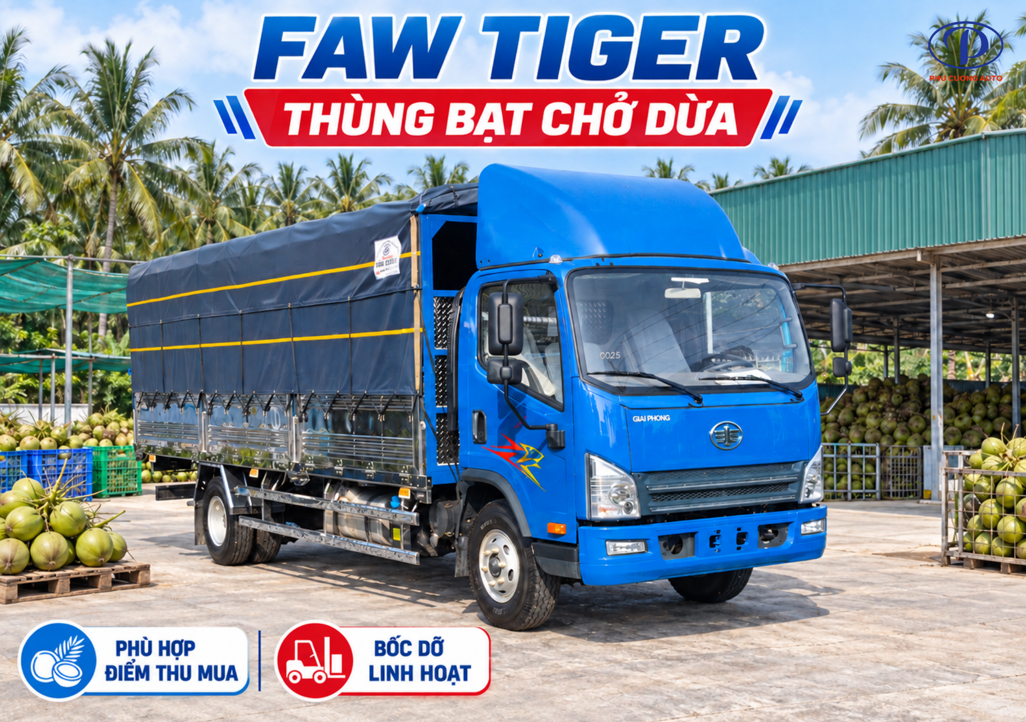 FAW Tiger xe chở dừa