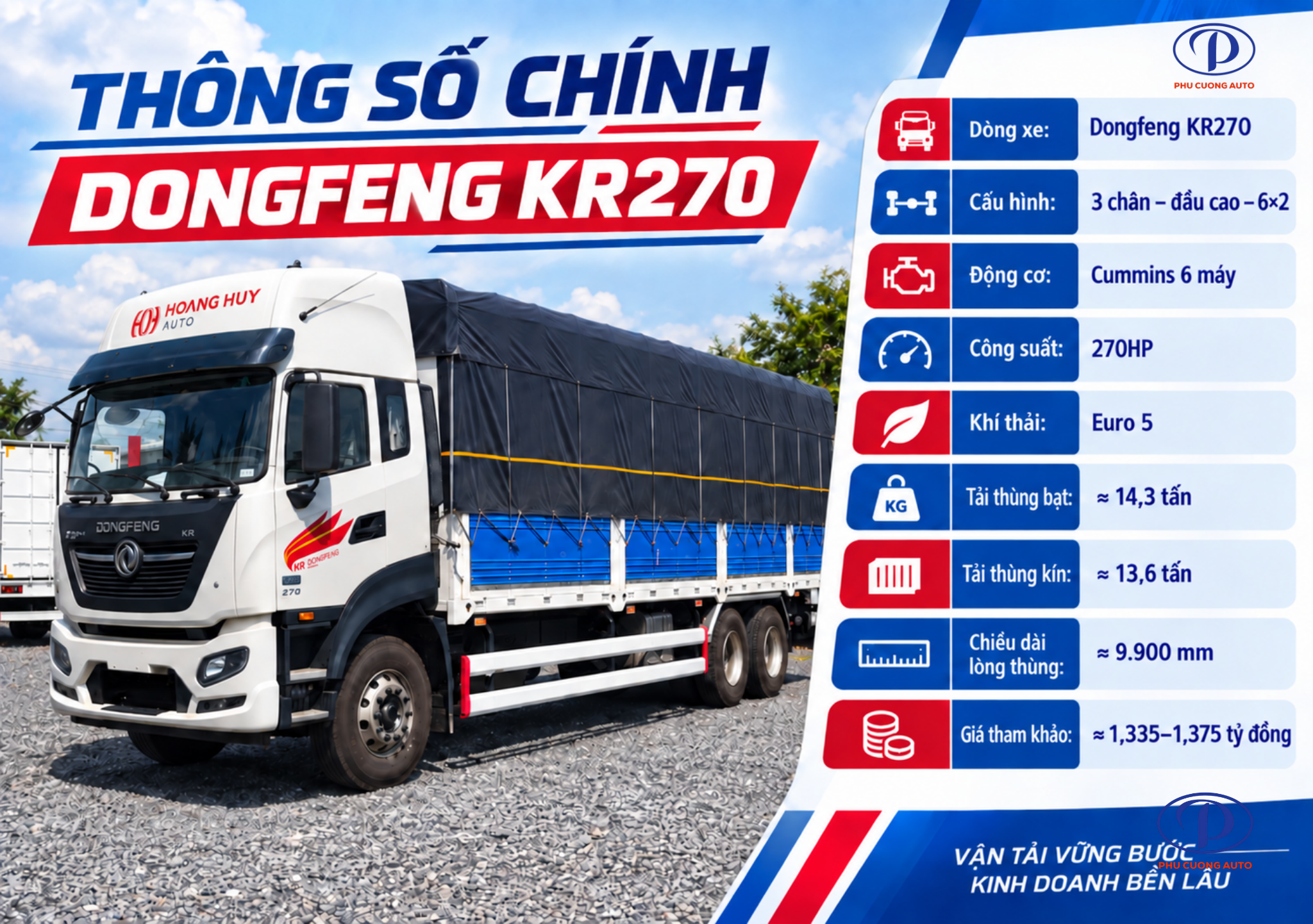 thông số Dongfeng KR270 270HP