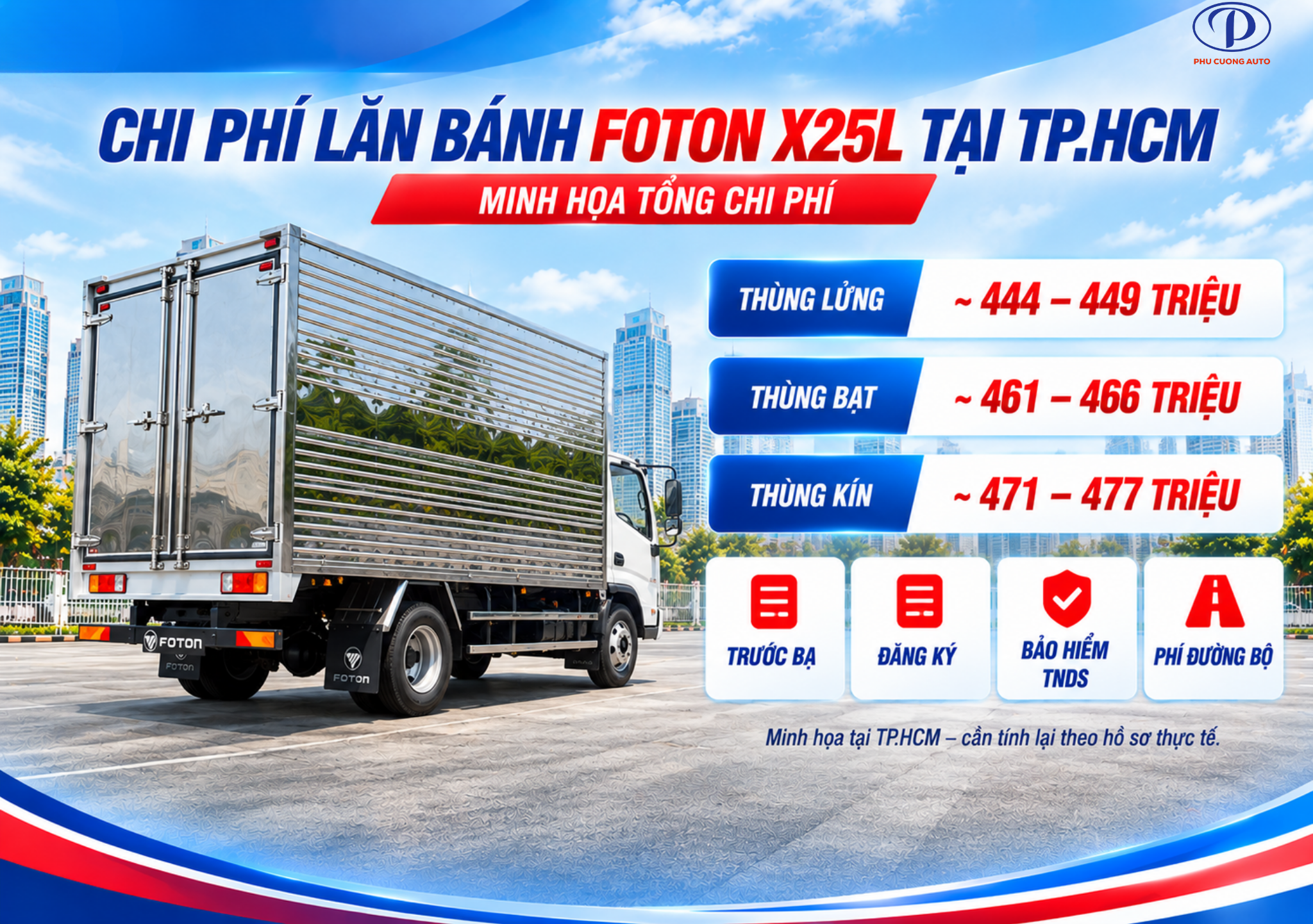 Foton X25L lăn bánh TP.HCM