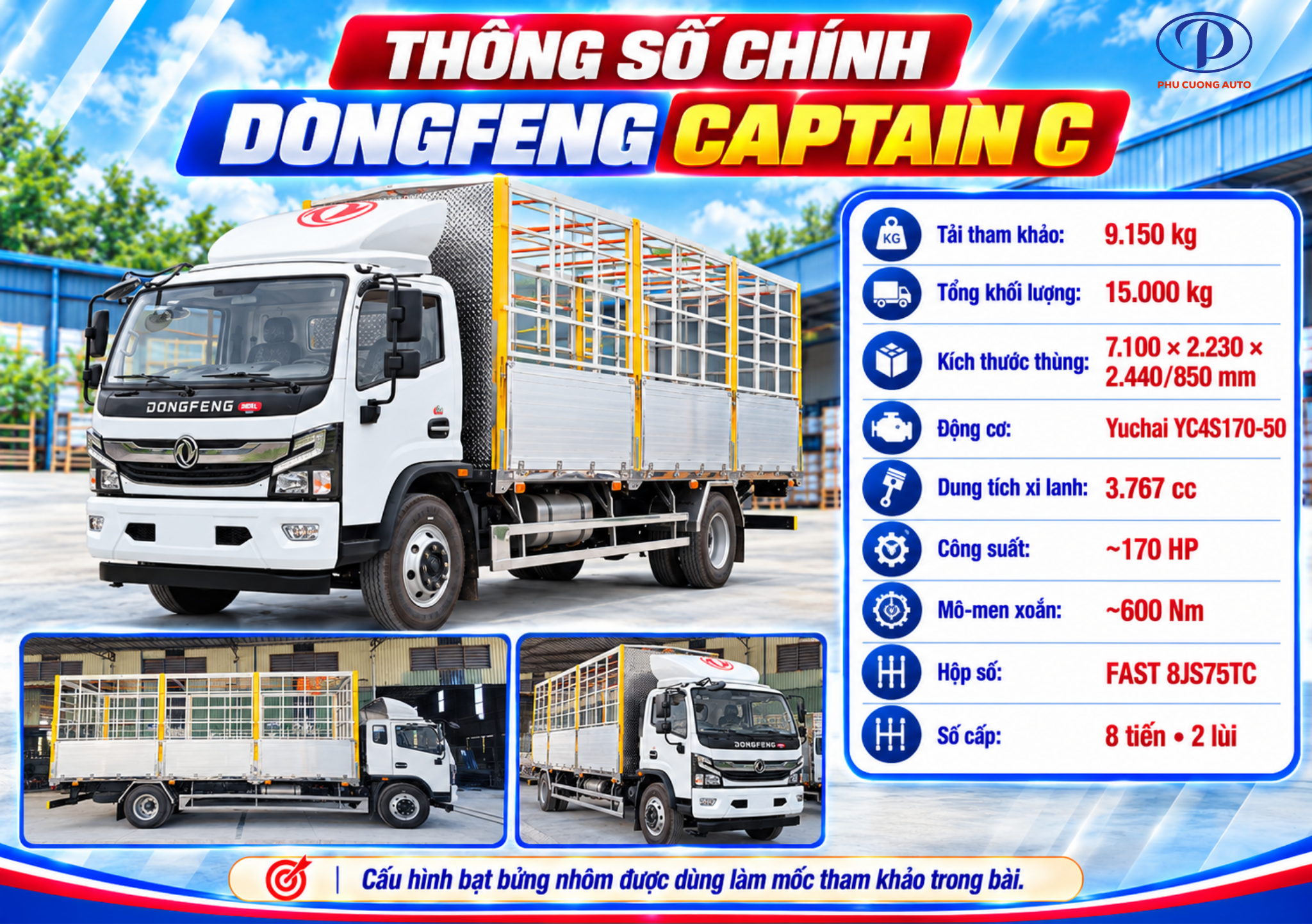 thông số Dongfeng Captain C 9.15 tấn