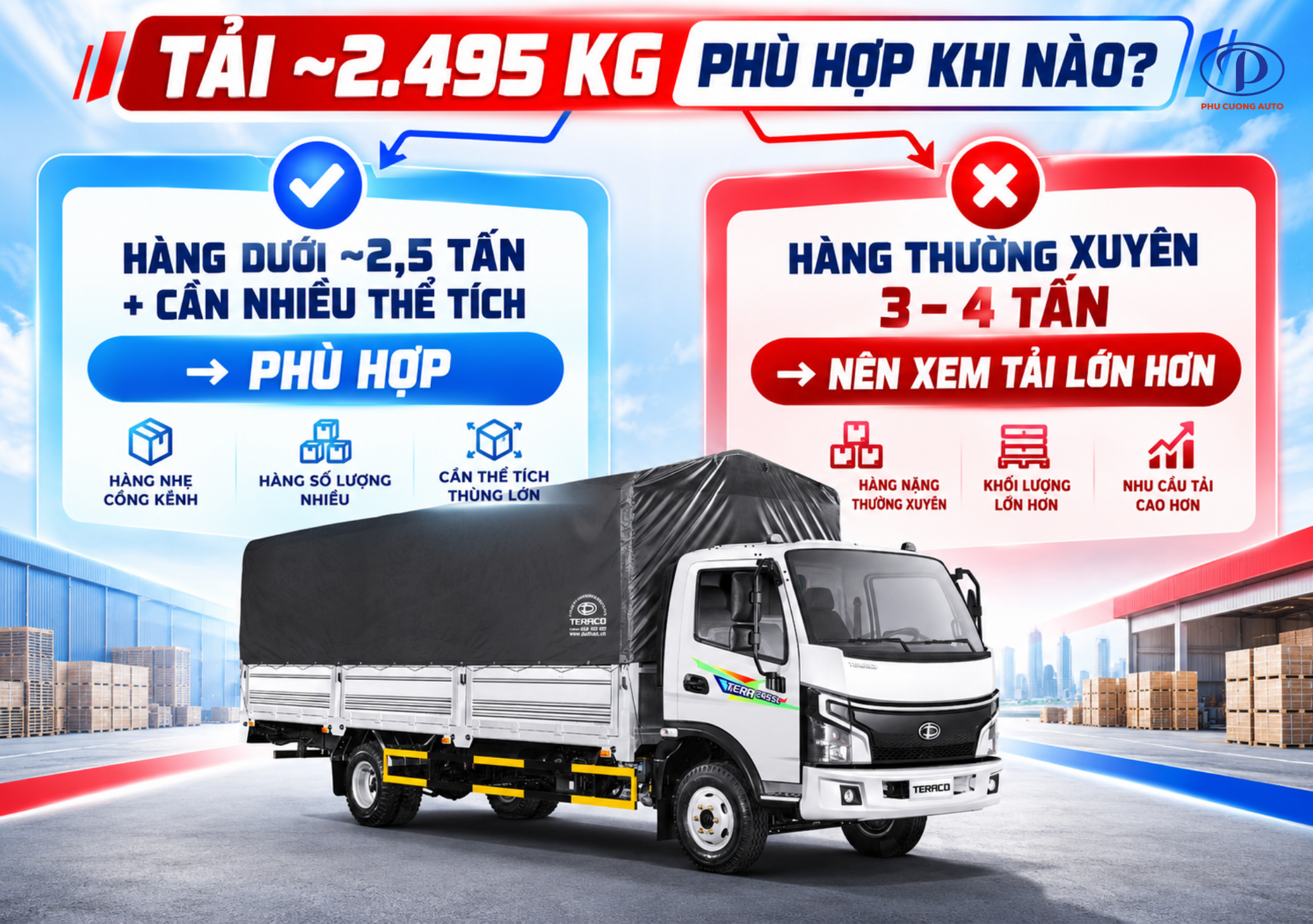 Teraco 245SL chở được bao nhiêu