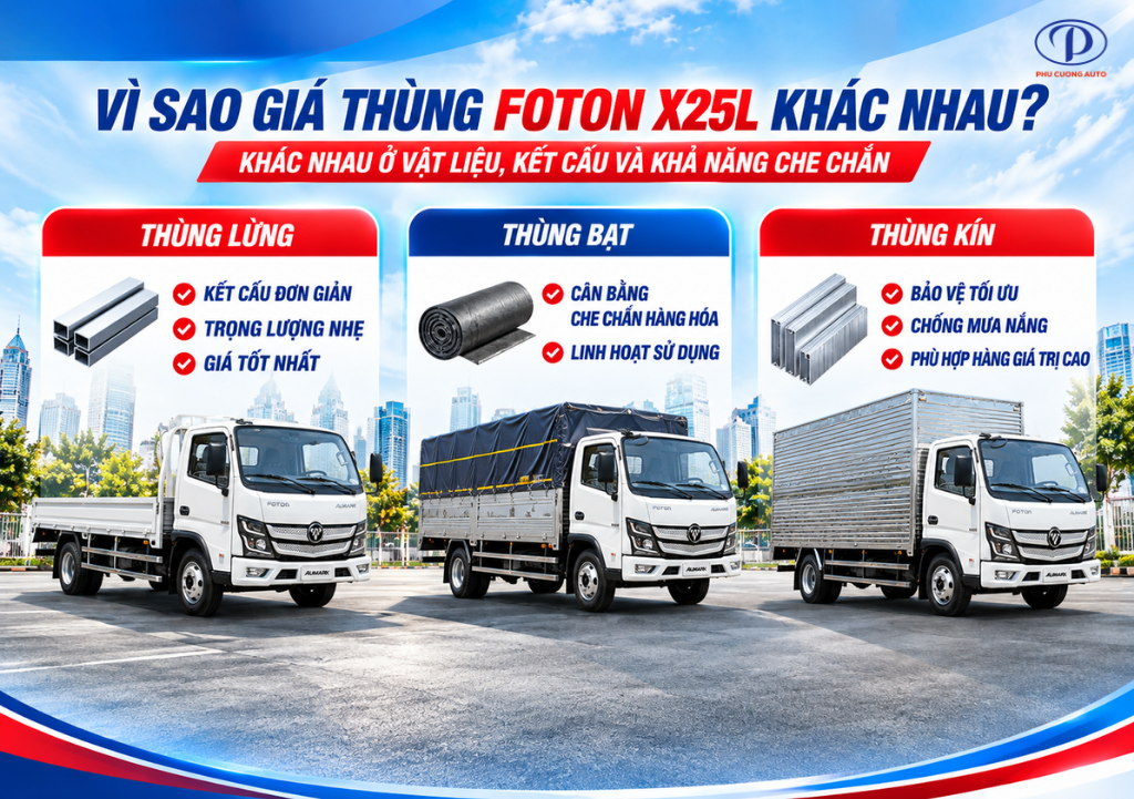 vì sao giá Foton X25L khác nhau