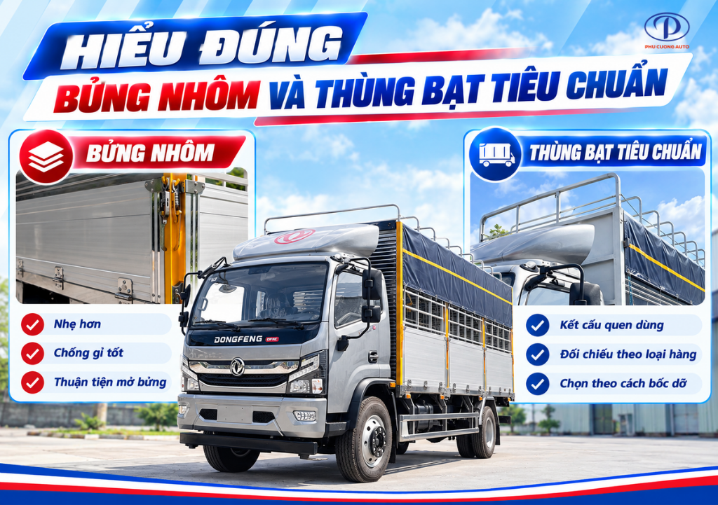 cấu tạo thùng nhôm và thùng sắt xe tải