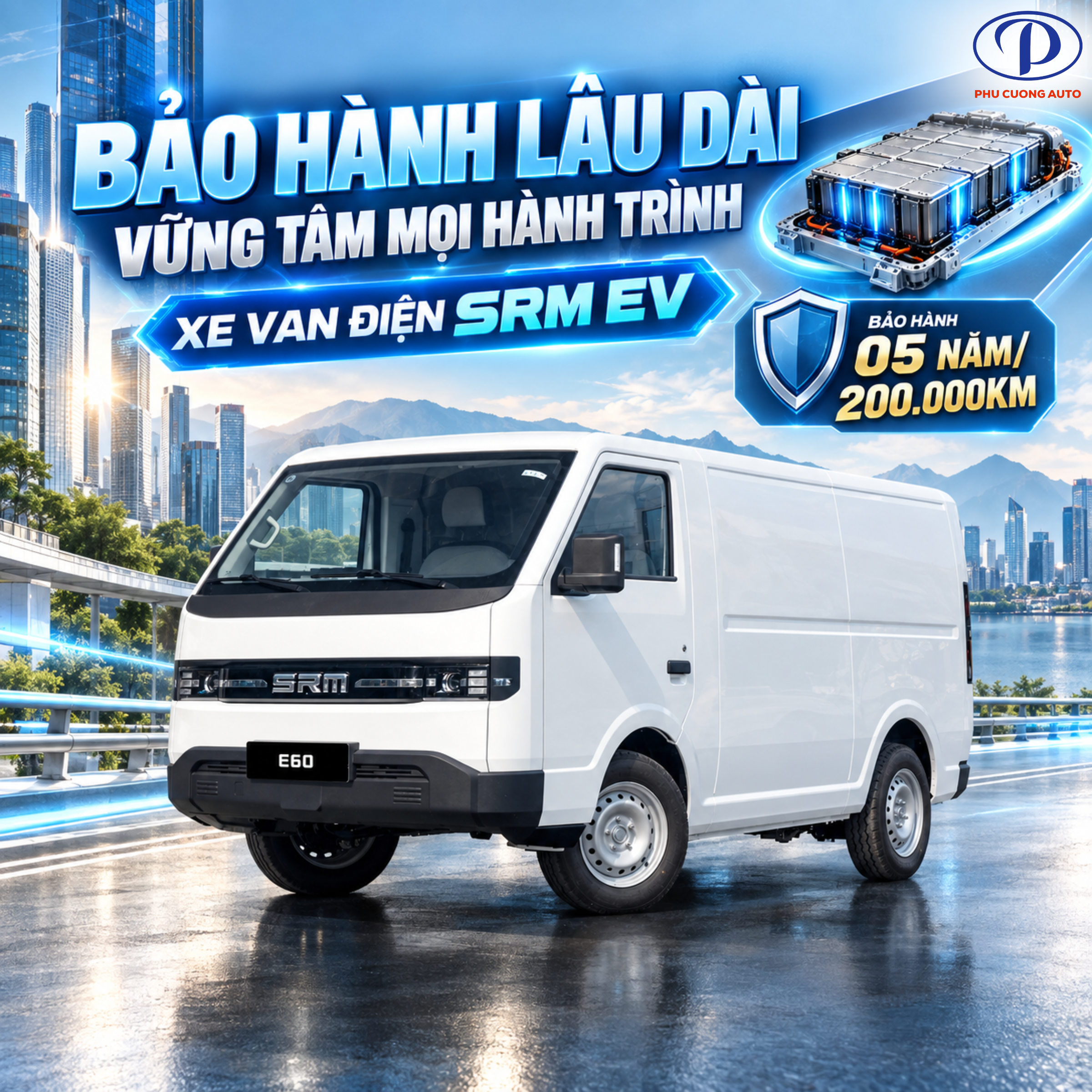 chính sách bảo hành xe tải van điện srm ev