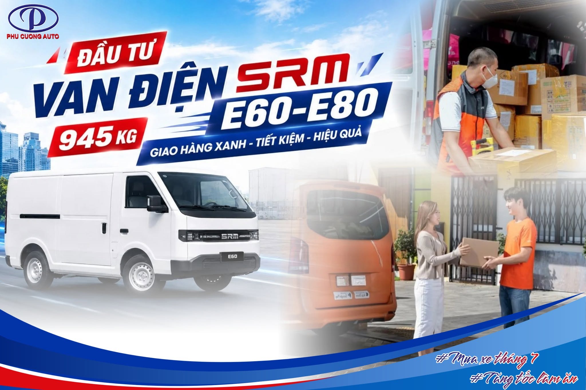 đầu tư xe tải van điện srm ev chạy hàng