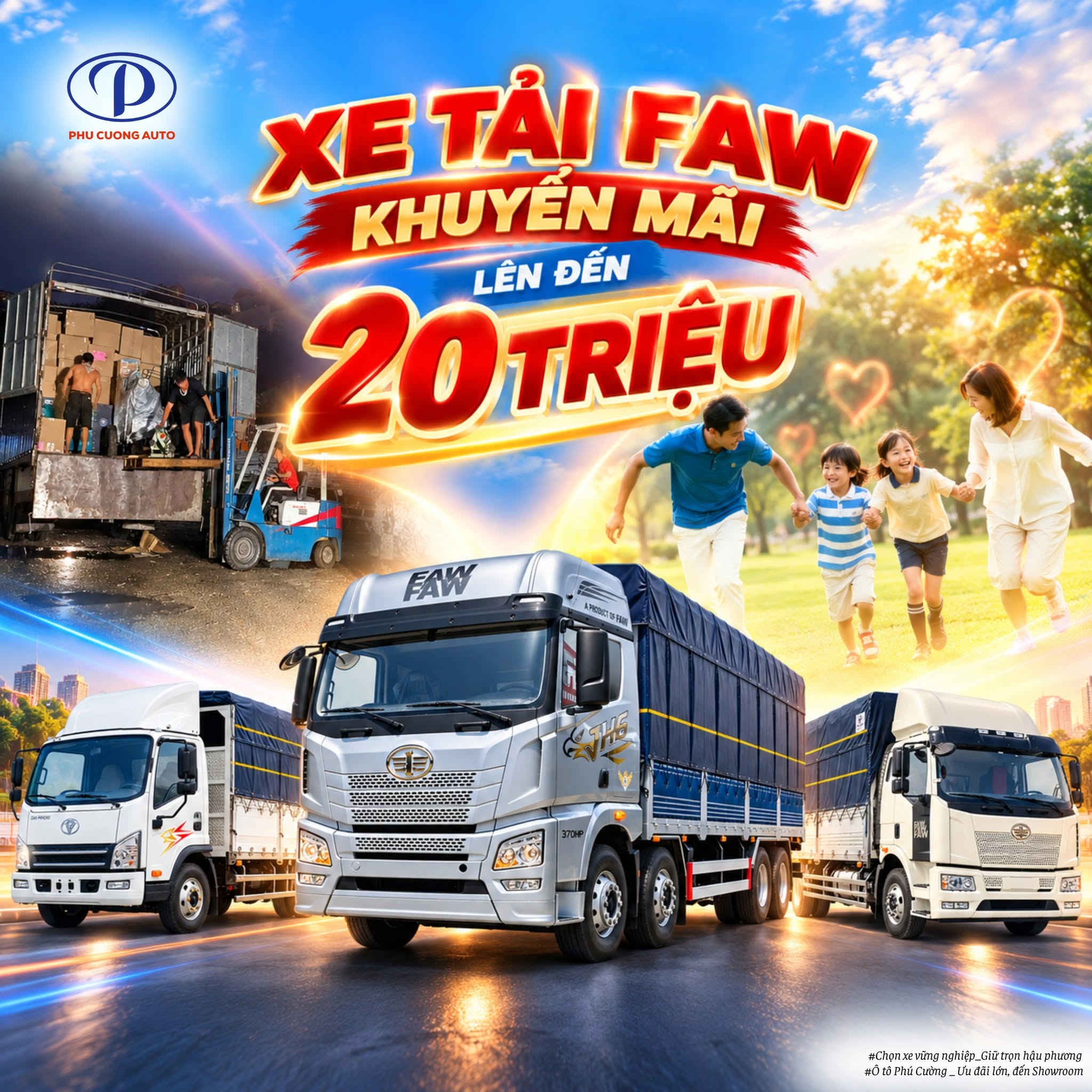 xe tải FAW khuyến mãi lên đến 20 triệu tháng 10 2026