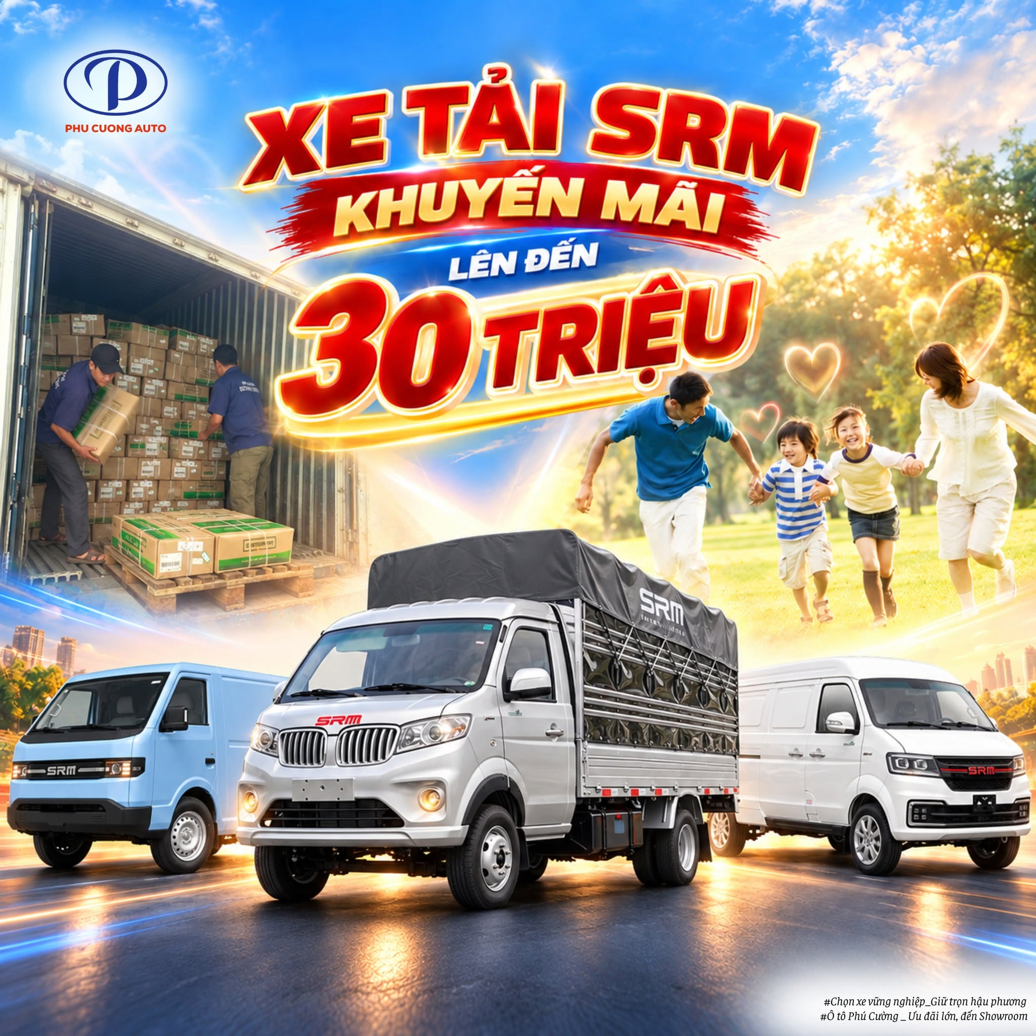 xe tải SRM khuyến mãi lên đến 30 triệu tháng 10 2026