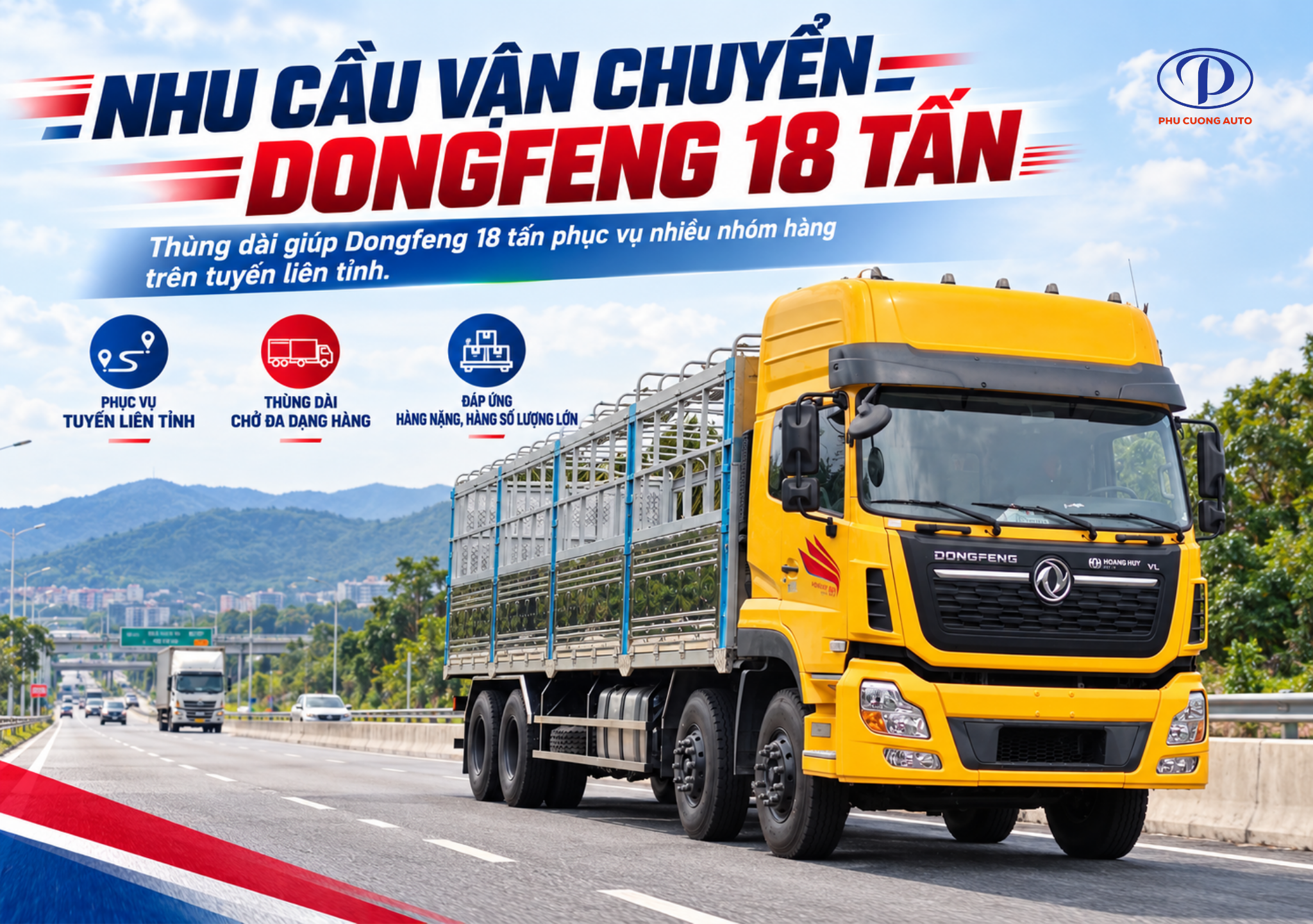 nhu cầu sử dụng xe tải Dongfeng 18 tấn