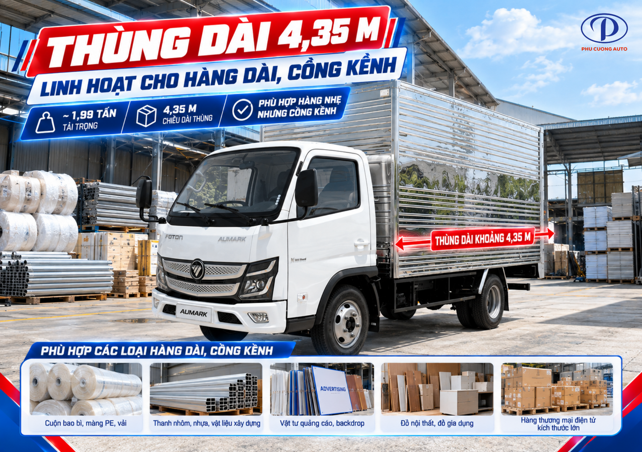 Foton X25L thùng dài 4.35m