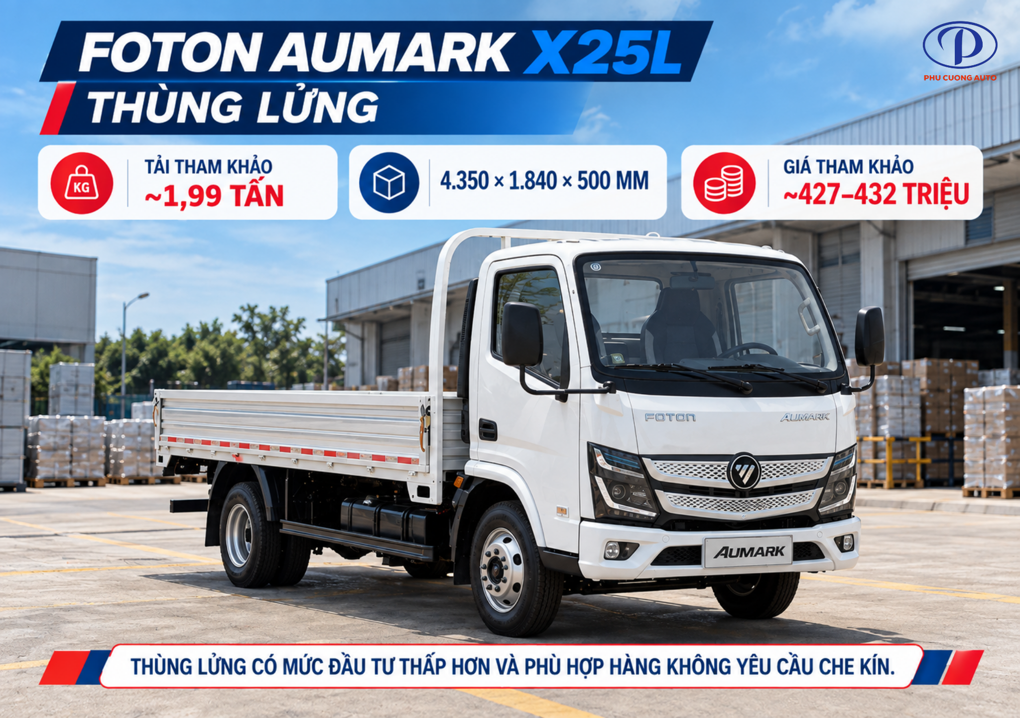 Foton X25L thùng lửng