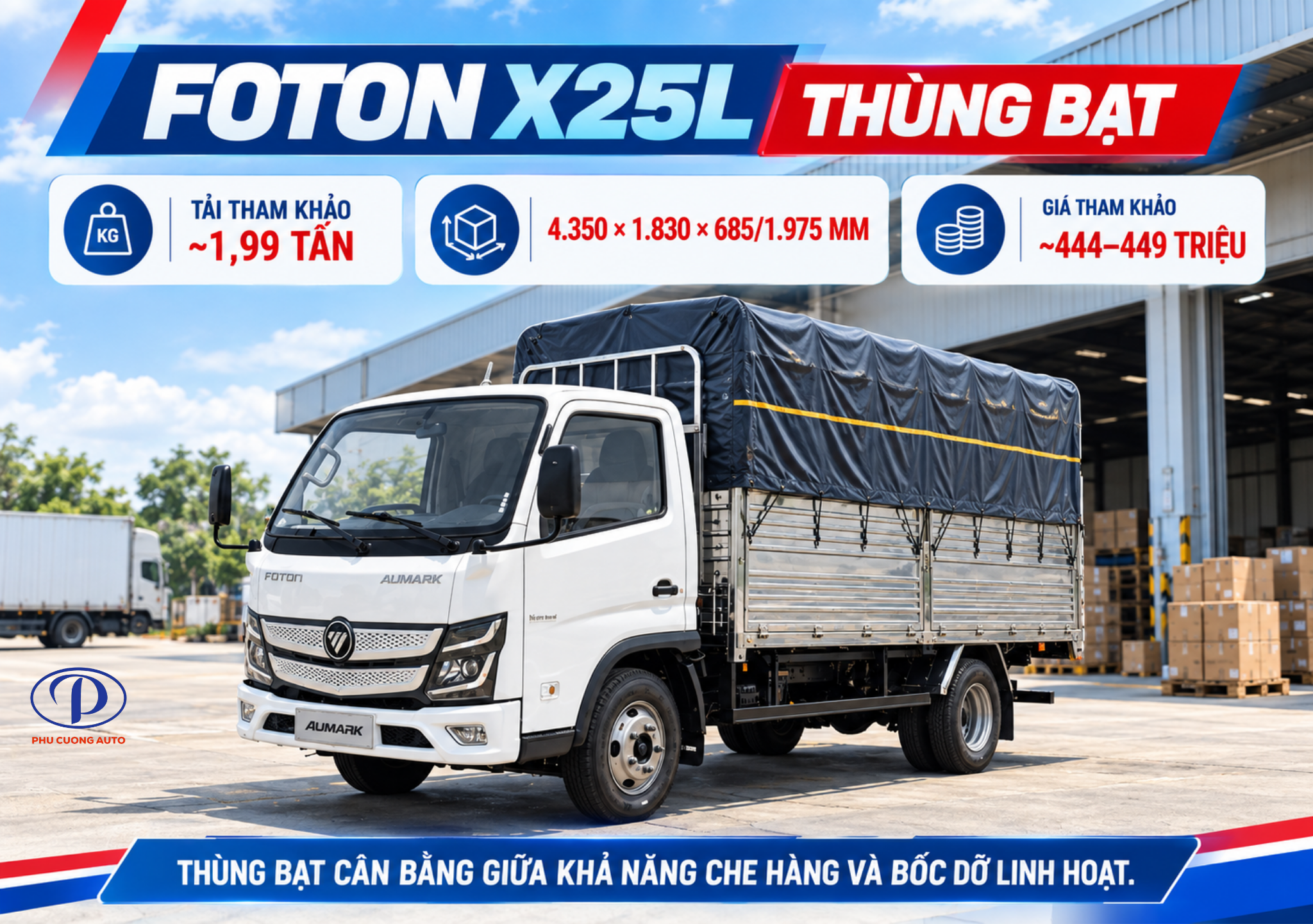 Foton X25L thùng bạt 4m35