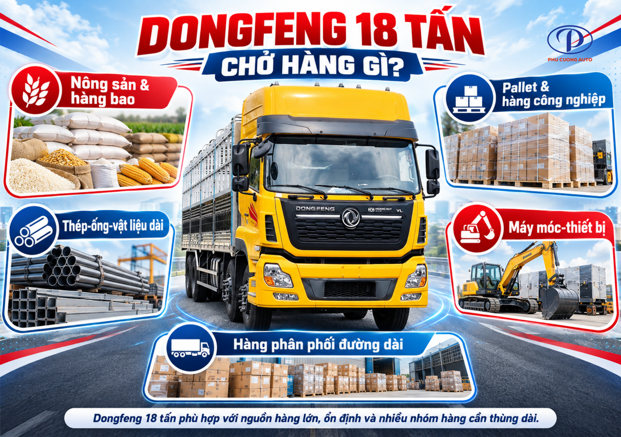 Dongfeng 18 tấn chở hàng gì